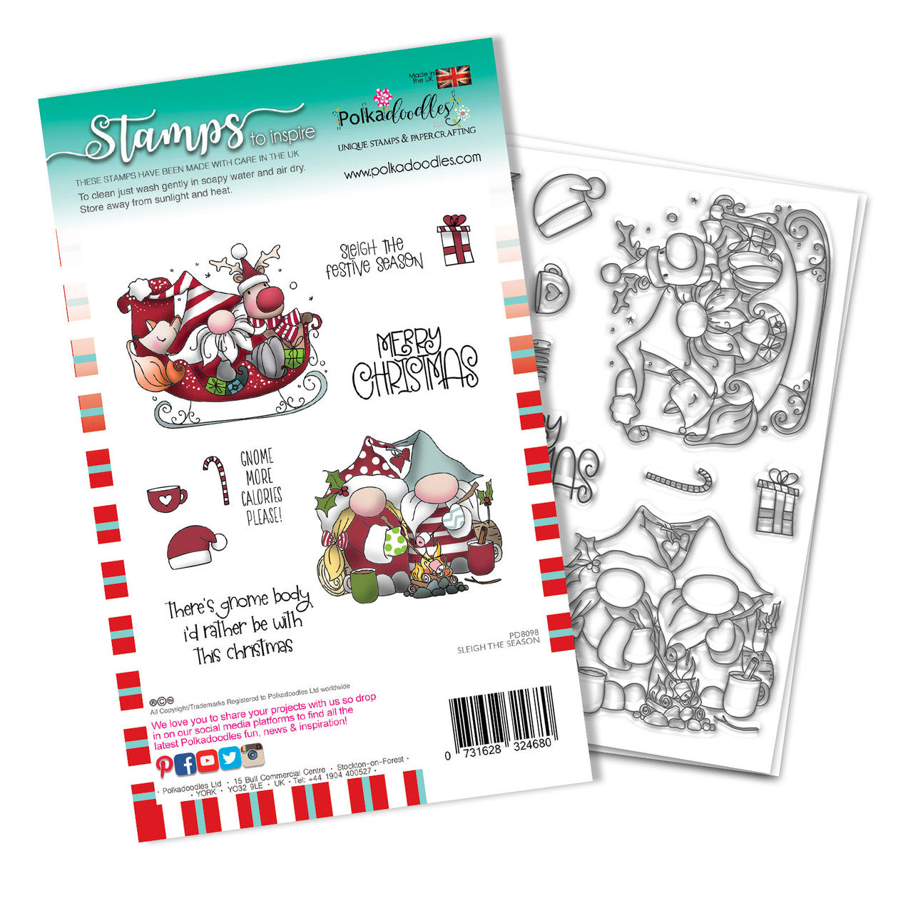 Sleigh the Season 4 x 6" stamp set - PD8098A