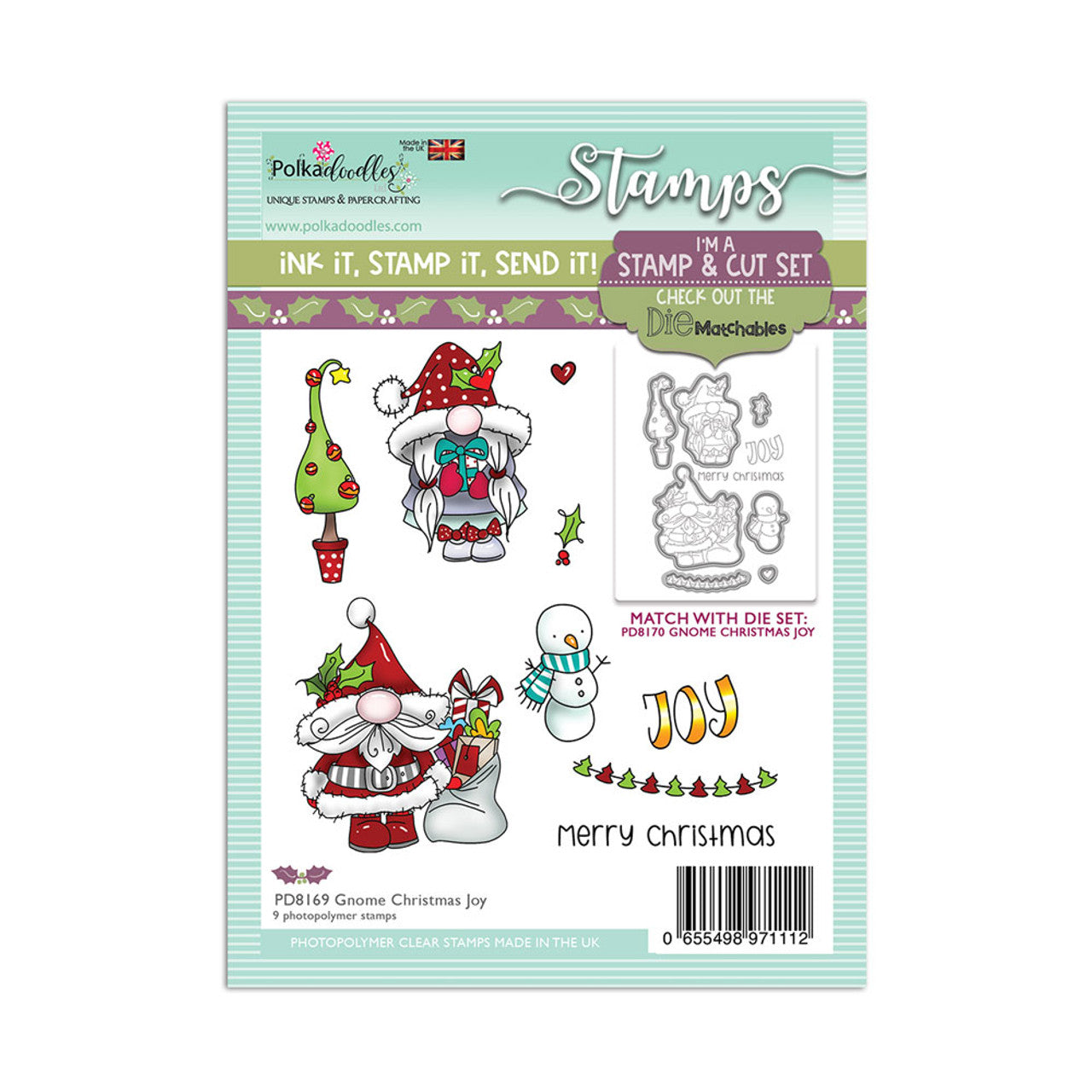 Gnome Christmas Joy Matchables Stamp set - PD8169