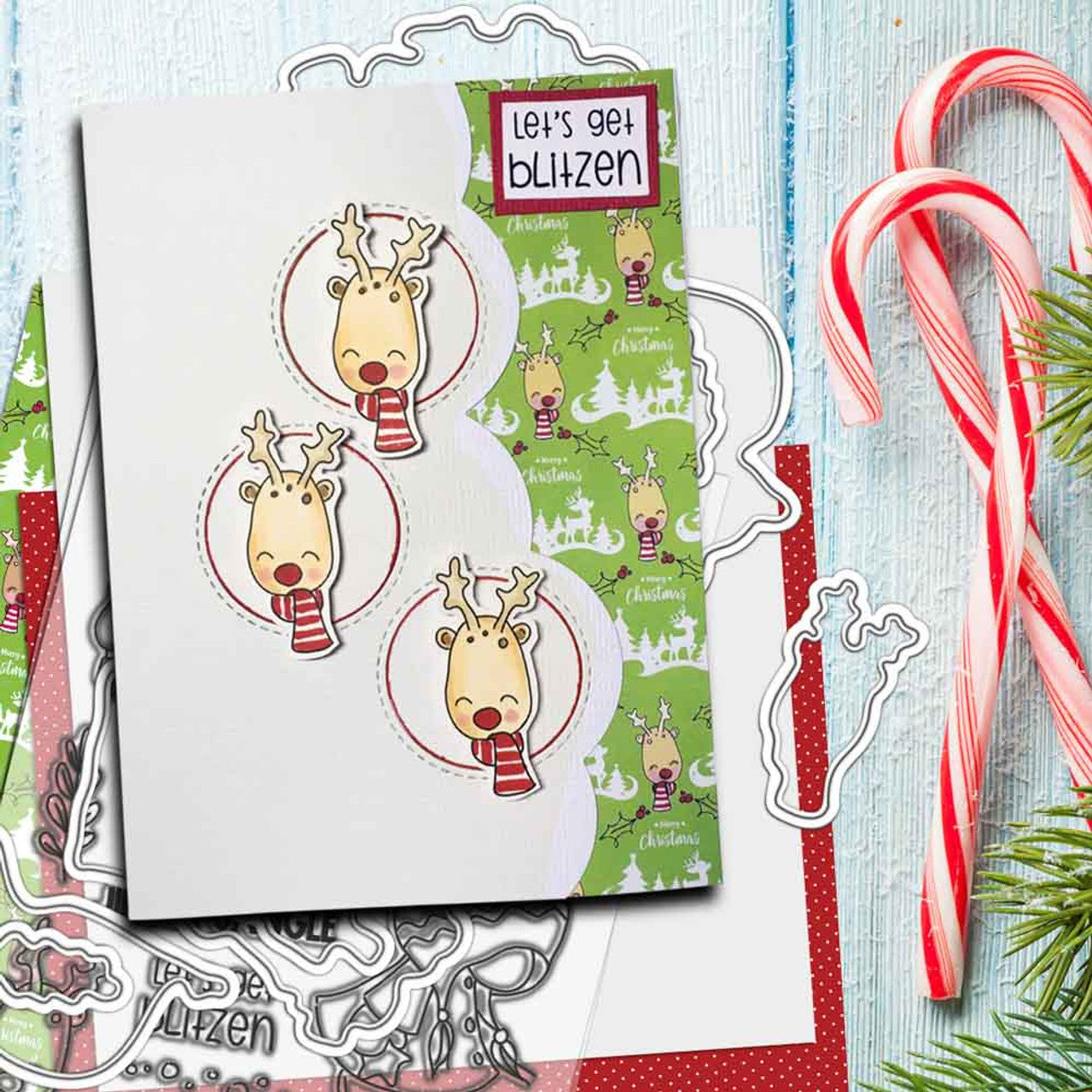 Gnome Lets Get Blitzen 4 x 6" Matchables Stamp set - PD8175