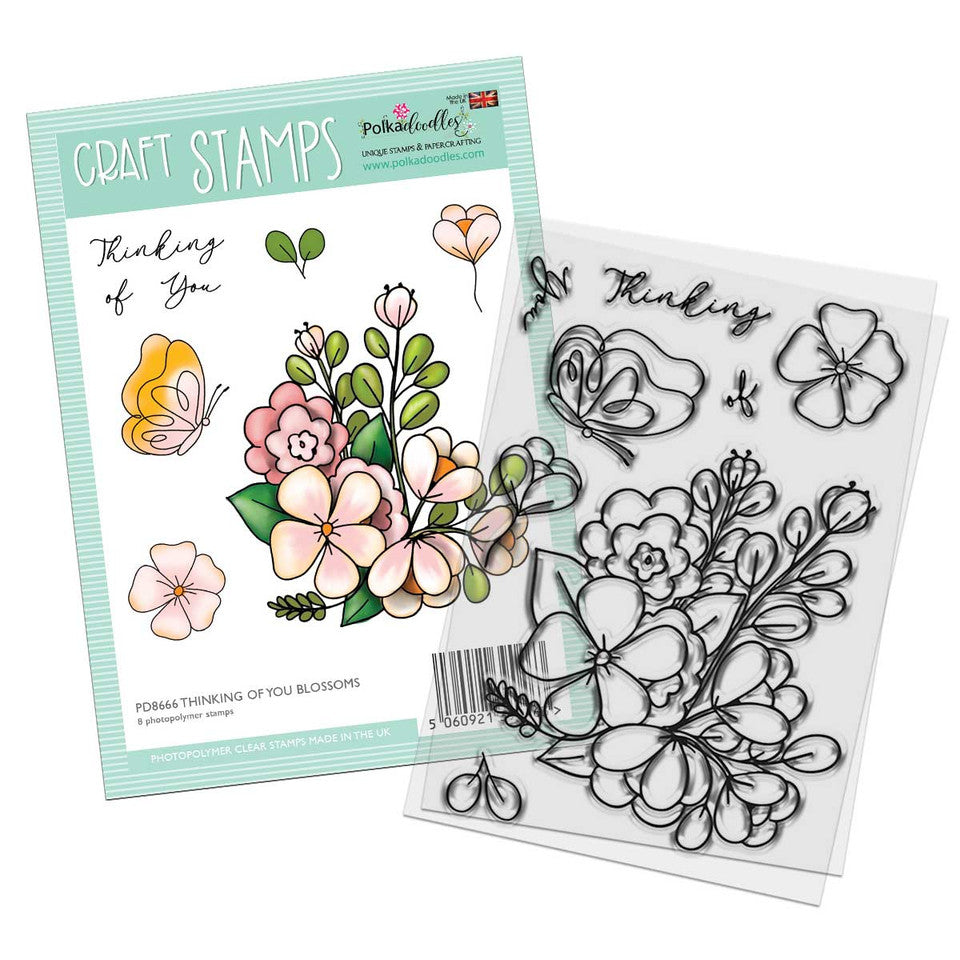 Thinking of You Blossom Flower Stamp set 4 x 6" - SKU: PD8666