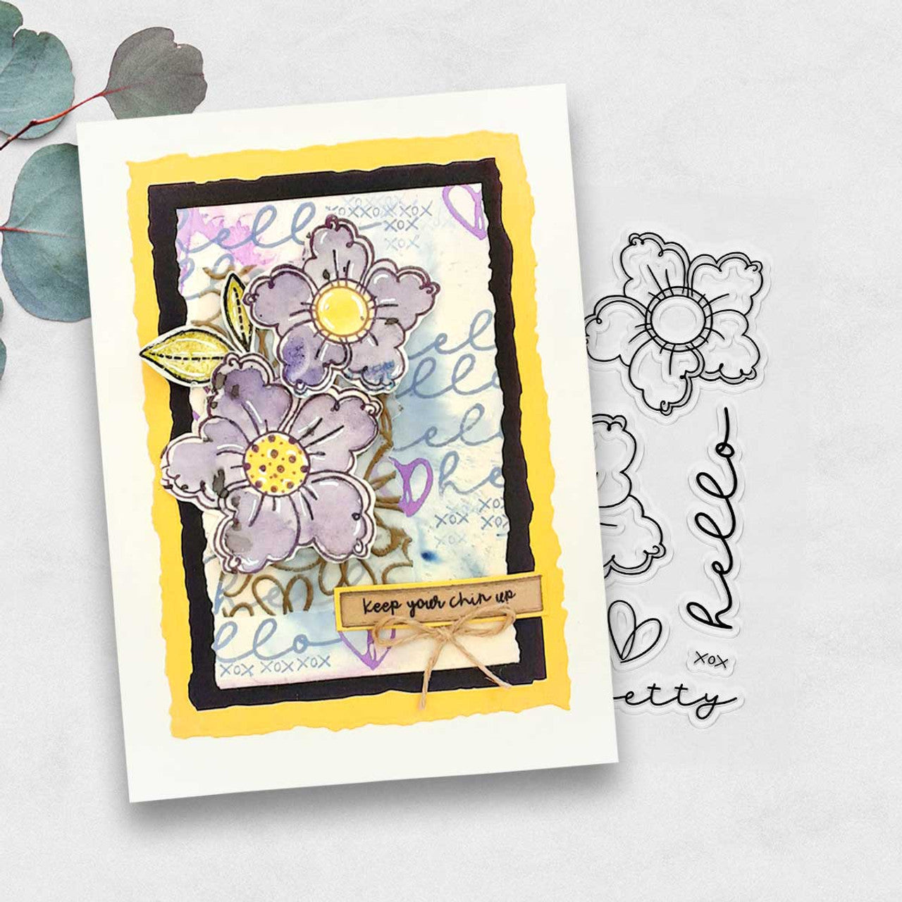 Hello Pretty Flowers - A6/4 x 6" stamps - Pretty Flowers - PD8849