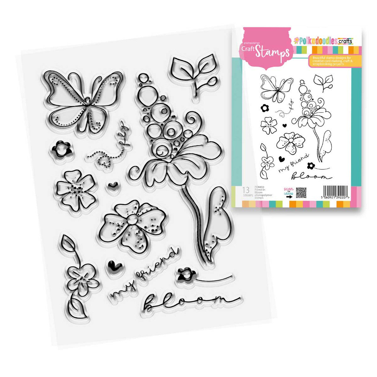 Friend in Bloom - A6/4 x 6" stamps - Pretty Flowers - PD8850