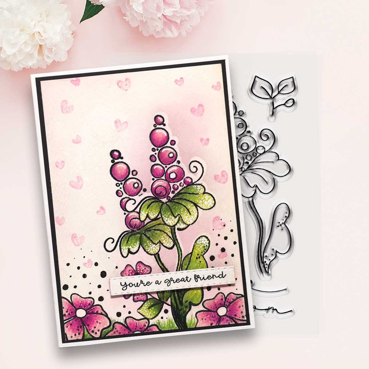 Friend in Bloom - A6/4 x 6" stamps - Pretty Flowers - PD8850