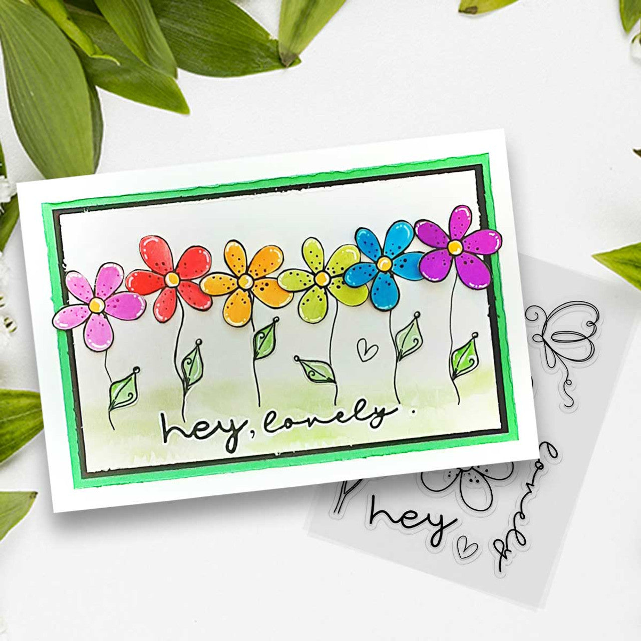 Hey Lovely - A6/4 x 6" stamps - Pretty Flowers - PD8851