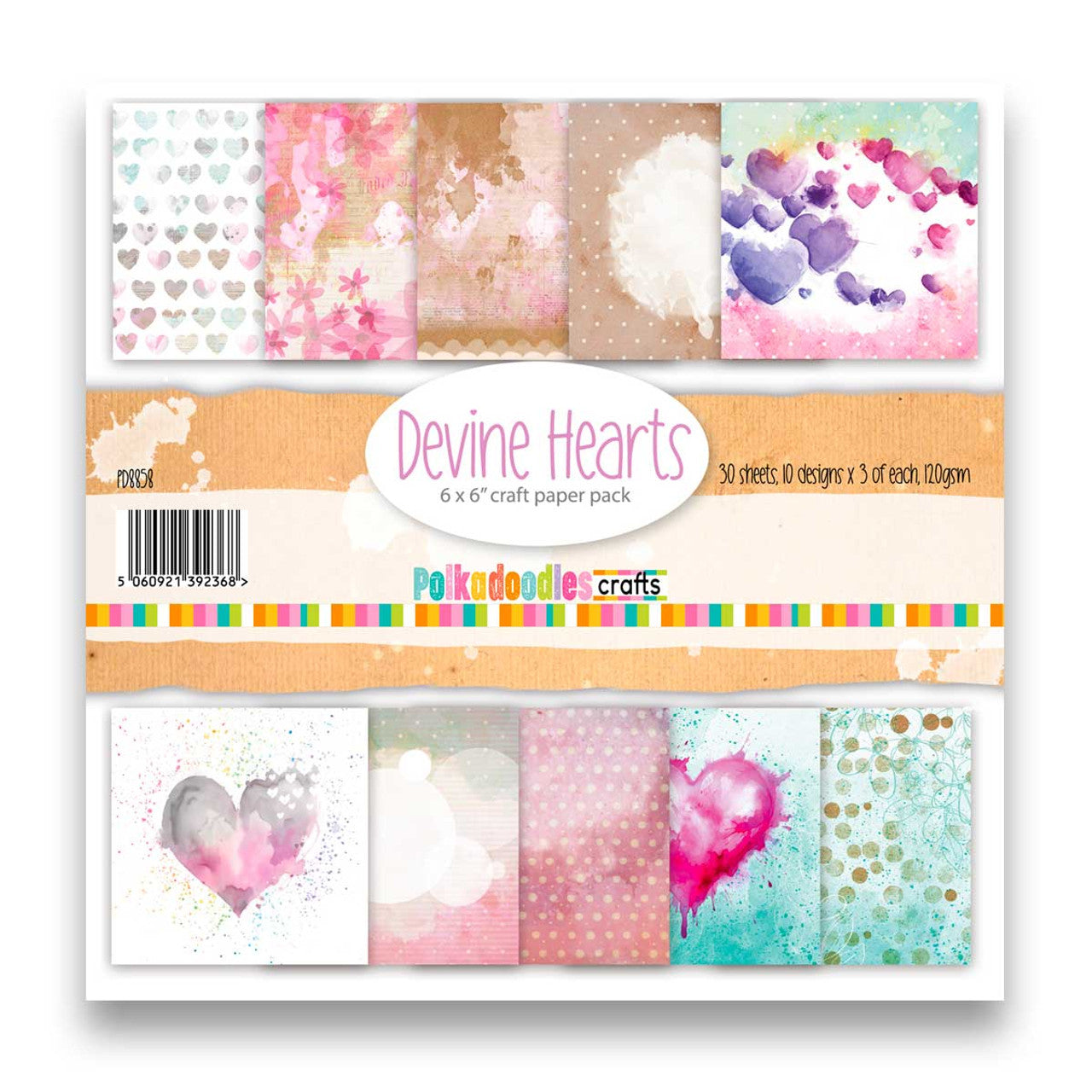 Devine Hearts 6 x 6" paper pack - PD8858