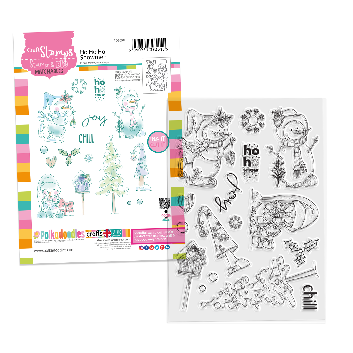Ho Ho Snowmen Christmas Holiday Clear Stamp Set