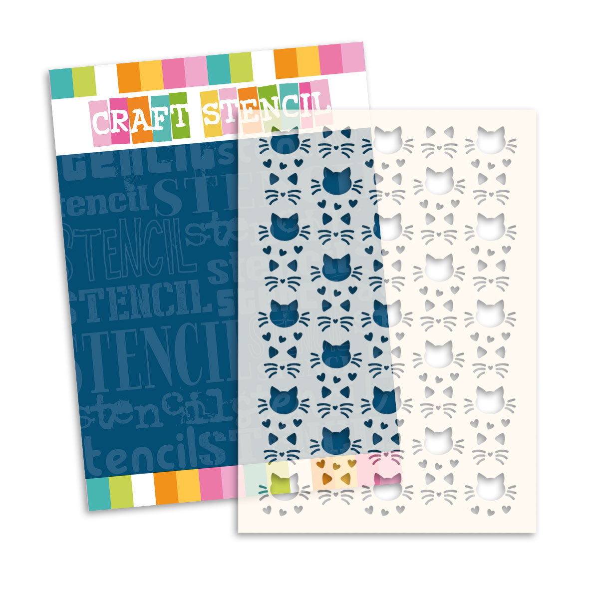 Kitty Cats stencil A5/6x8" - card making, craft, scrapbooking stencils