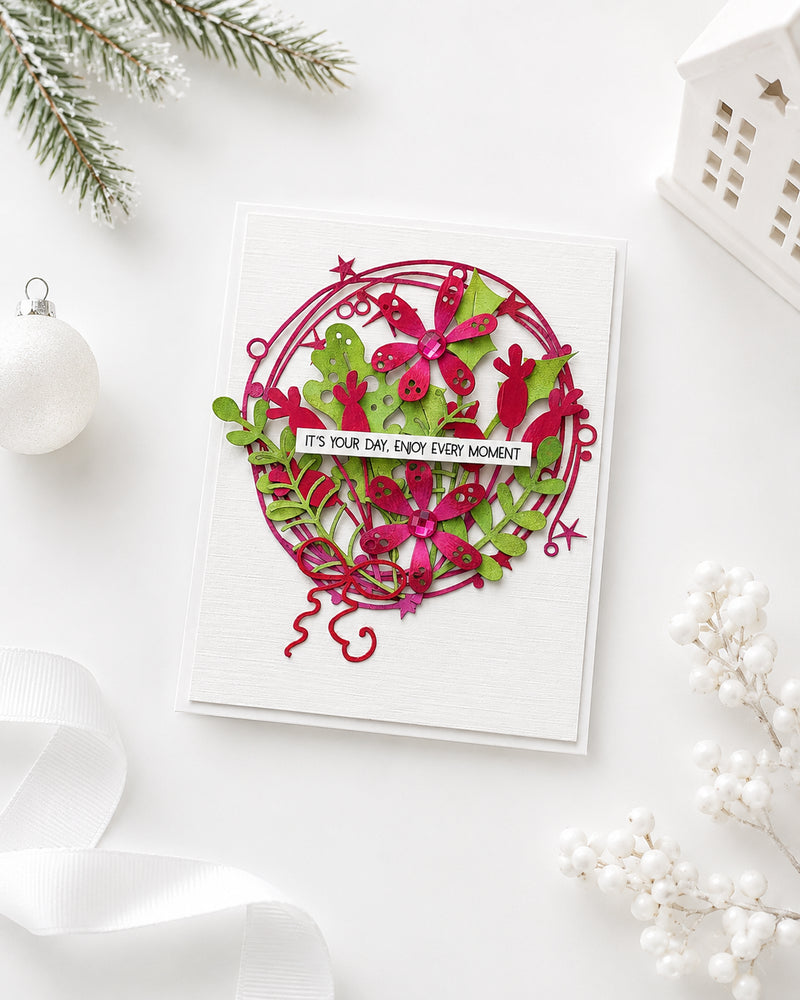 Polkadoodles - Sparkling Wreath and Stars Craft Cutting Dies - PD9197