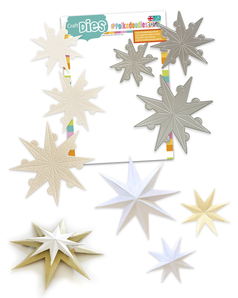 Polkadoodles - Sculptured Stars Craft Cutting Dies - PD9194