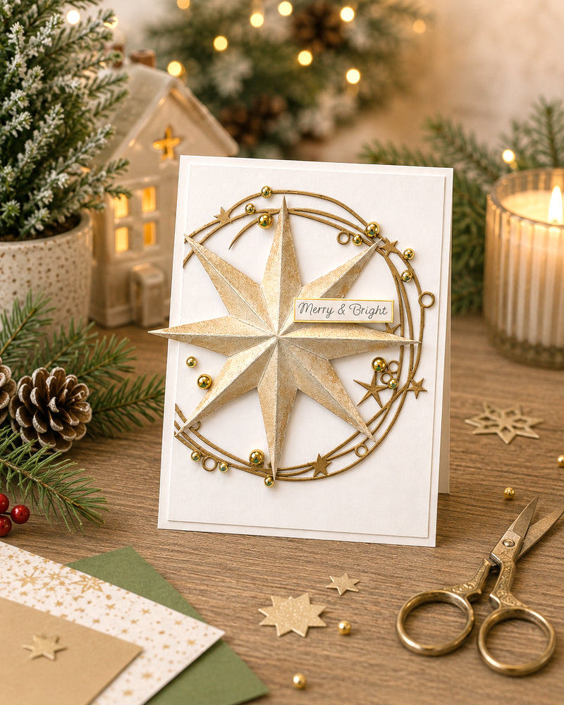 Polkadoodles - Sparkling Wreath and Stars Craft Cutting Dies - PD9197