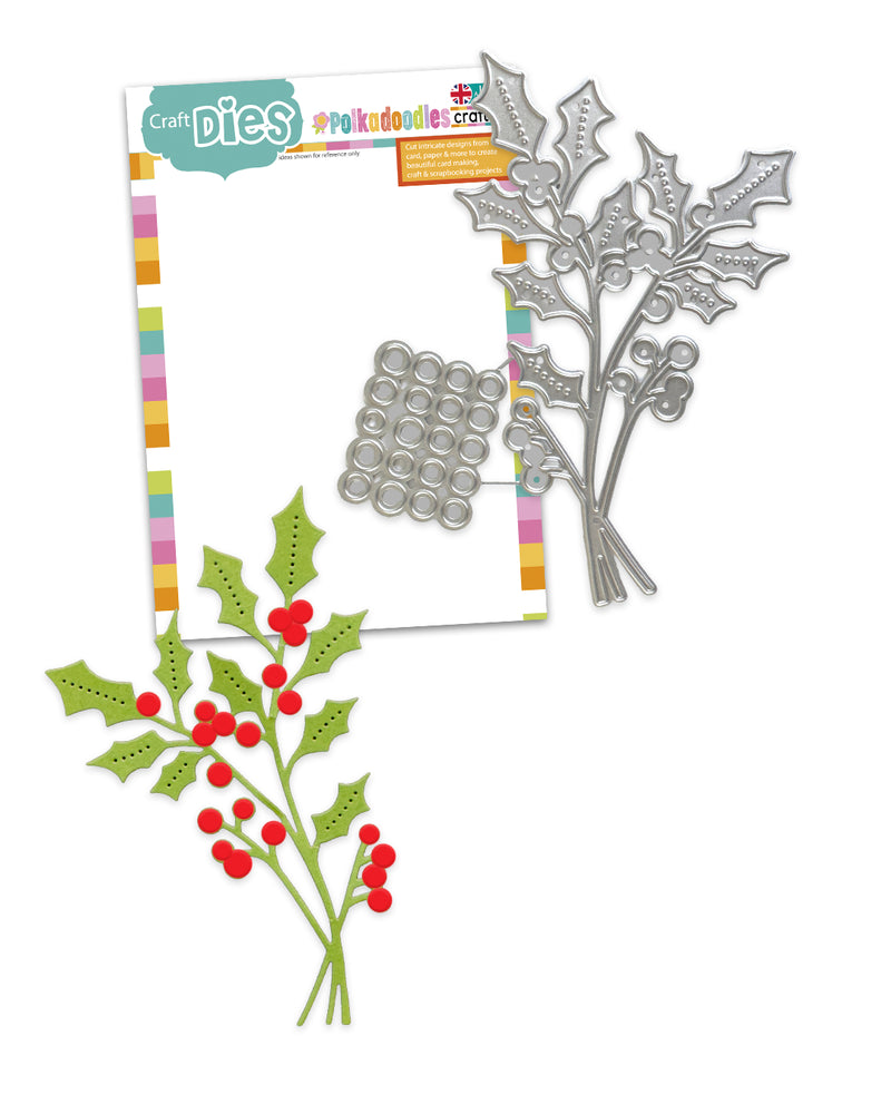 Polkadoodles - Abundant Holly Craft Cutting Dies - PD9195