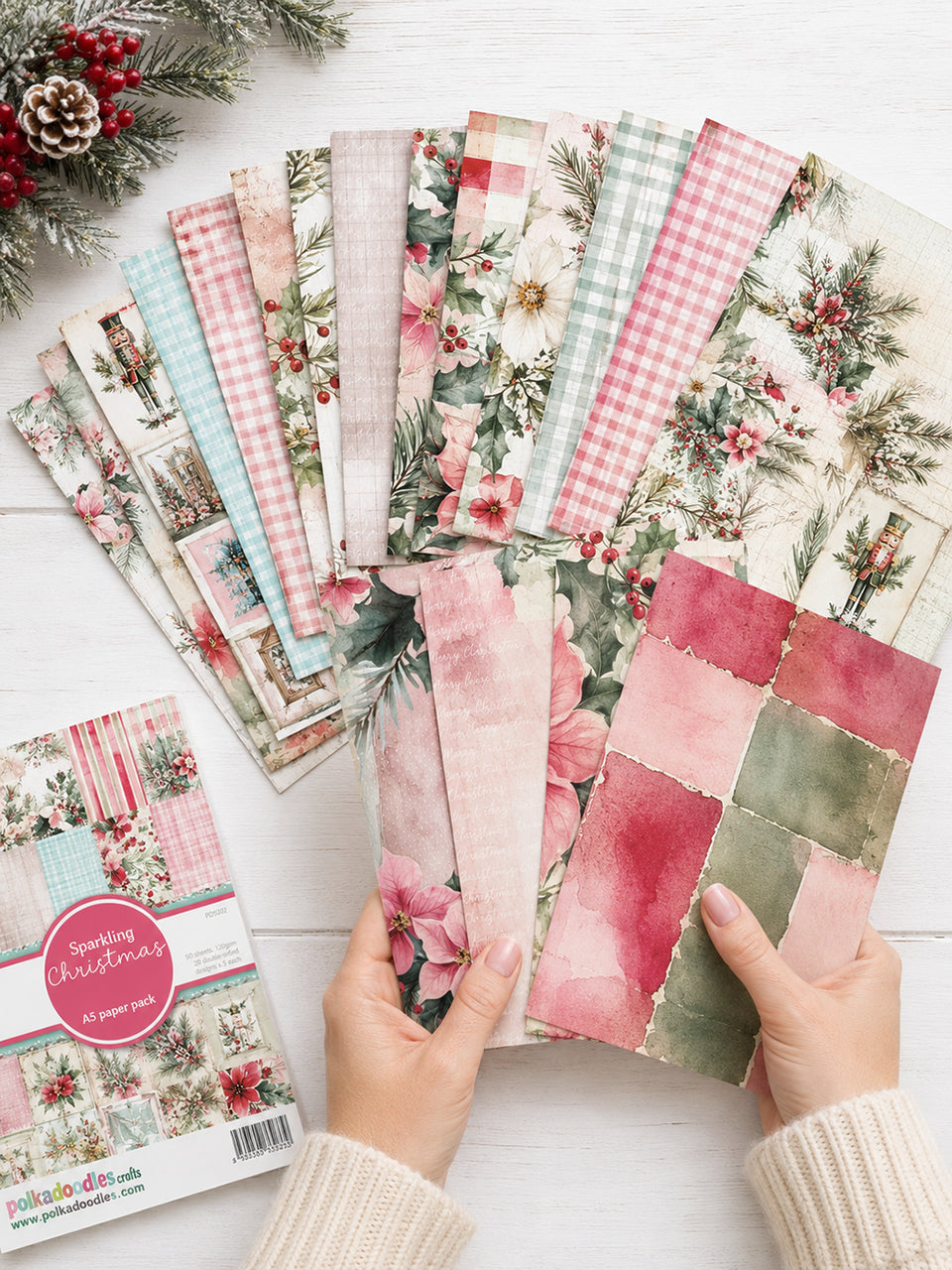 Polkadoodles - Sparkling Christmas A5 Paper Pad - PD9202