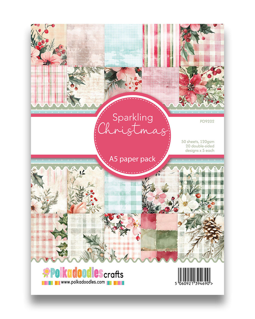 Polkadoodles - Sparkling Christmas A5 Paper Pad - PD9202