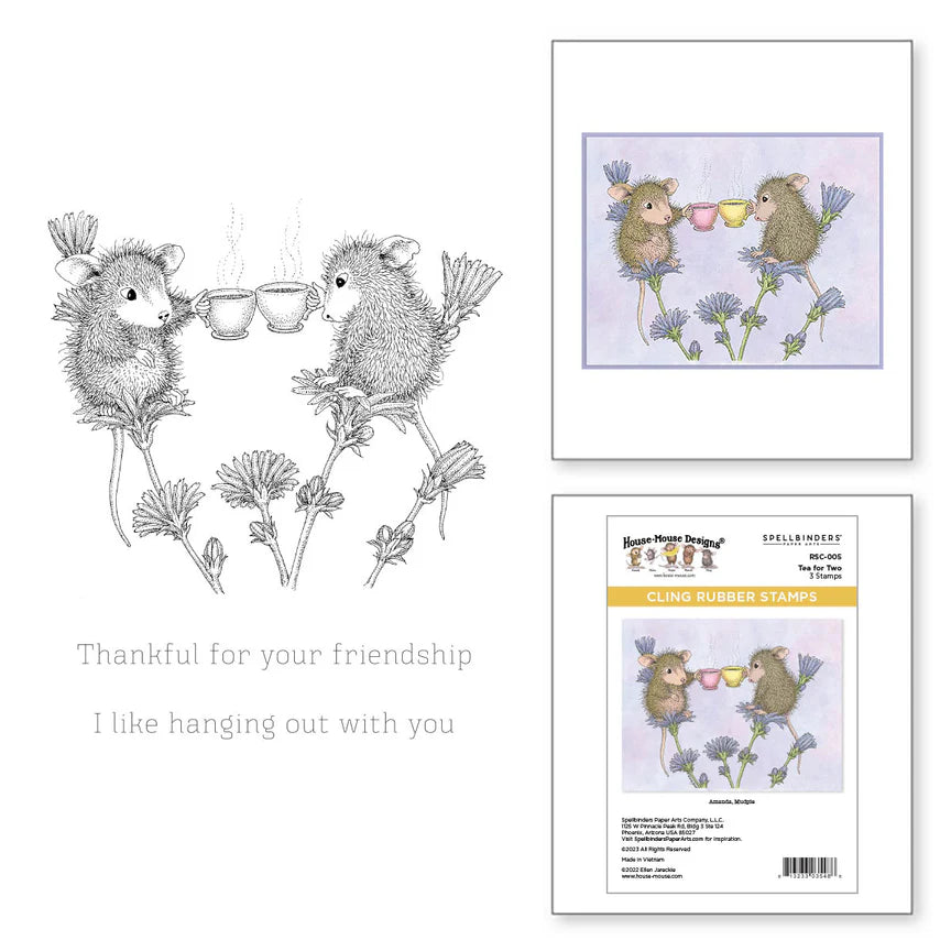 Tea for Two Cling Rubber Stamp by House-Mouse Designs® - RSC-005