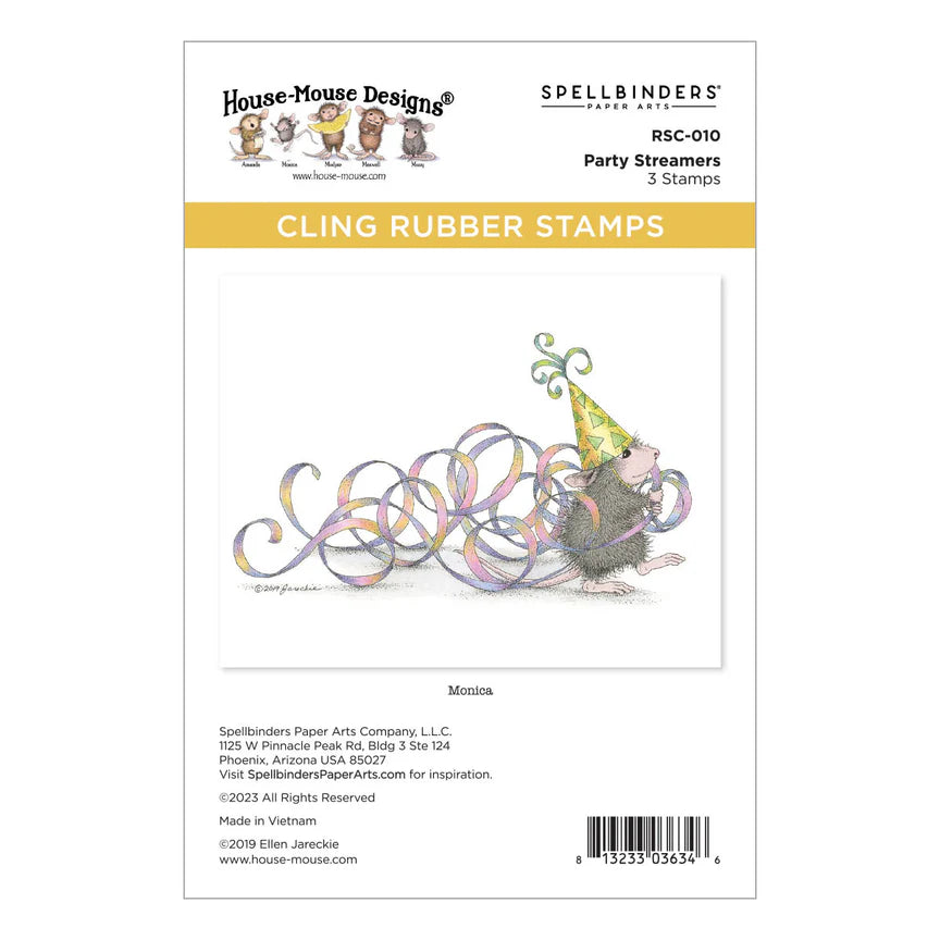 Party Streamers Cling Rubber Stamp Set from the House-Mouse Everyday Collection - RSC-010