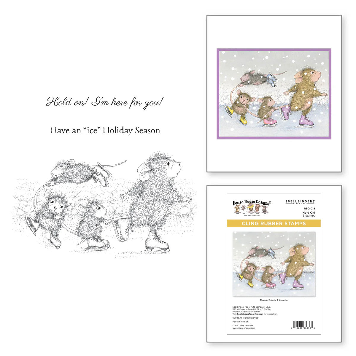 Hold On! Cling Rubber Stamp Set from the House-Mouse Holiday Collection - RSC-018