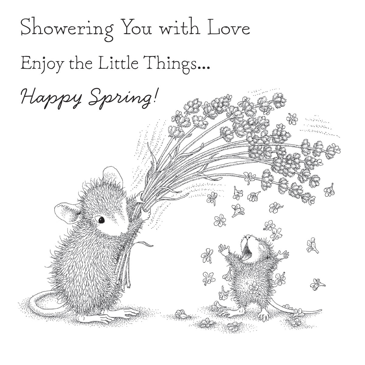 Flower Shower Cling Rubber Stamp Set from the House-Mouse Spring Has Sprung Collection - RSC-023