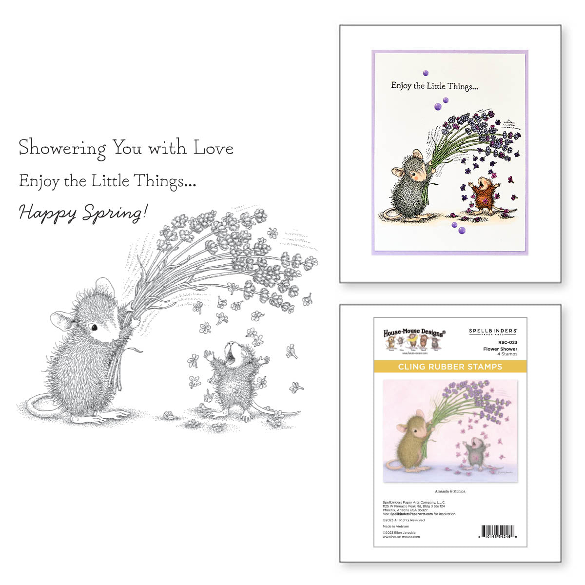 Flower Shower Cling Rubber Stamp Set from the House-Mouse Spring Has Sprung Collection - RSC-023