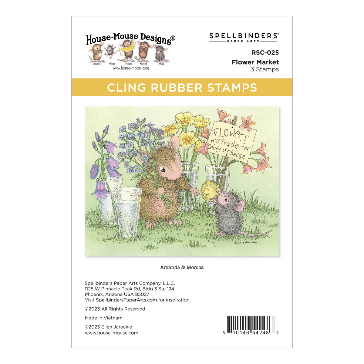 Flower Market Cling Rubber Stamp Set from the House-Mouse Spring Has Sprung Collection - RSC-025