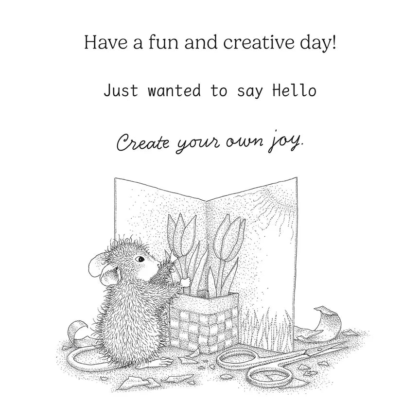 Creative Day Cling Rubber Stamp Set from the House-Mouse Creative Day Collection - RSC-049