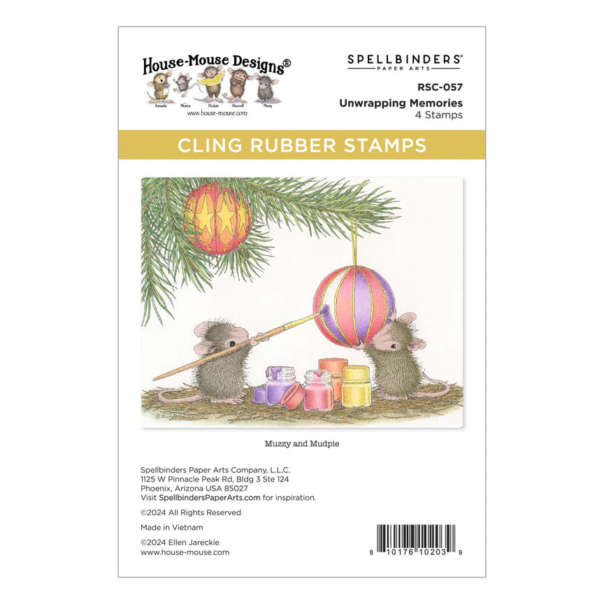 Unwrapping Memories Cling Rubber Stamp Set - House-Mouse Tree-mendous Christmas Collection