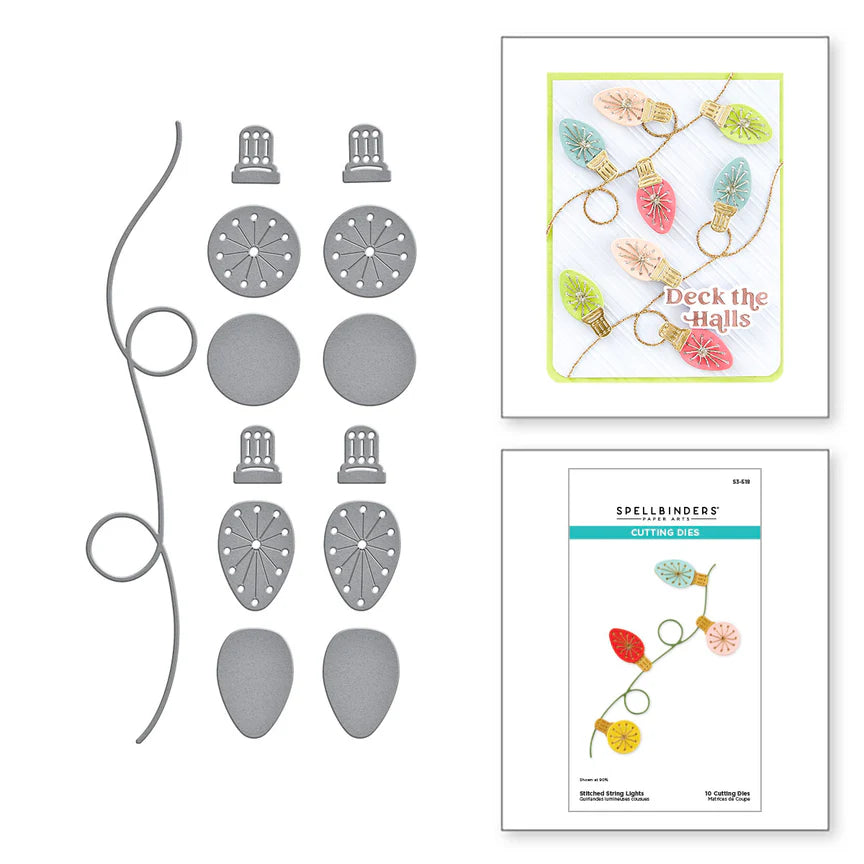 Stitched String Lights Etched Dies - Stitched Bright Collection