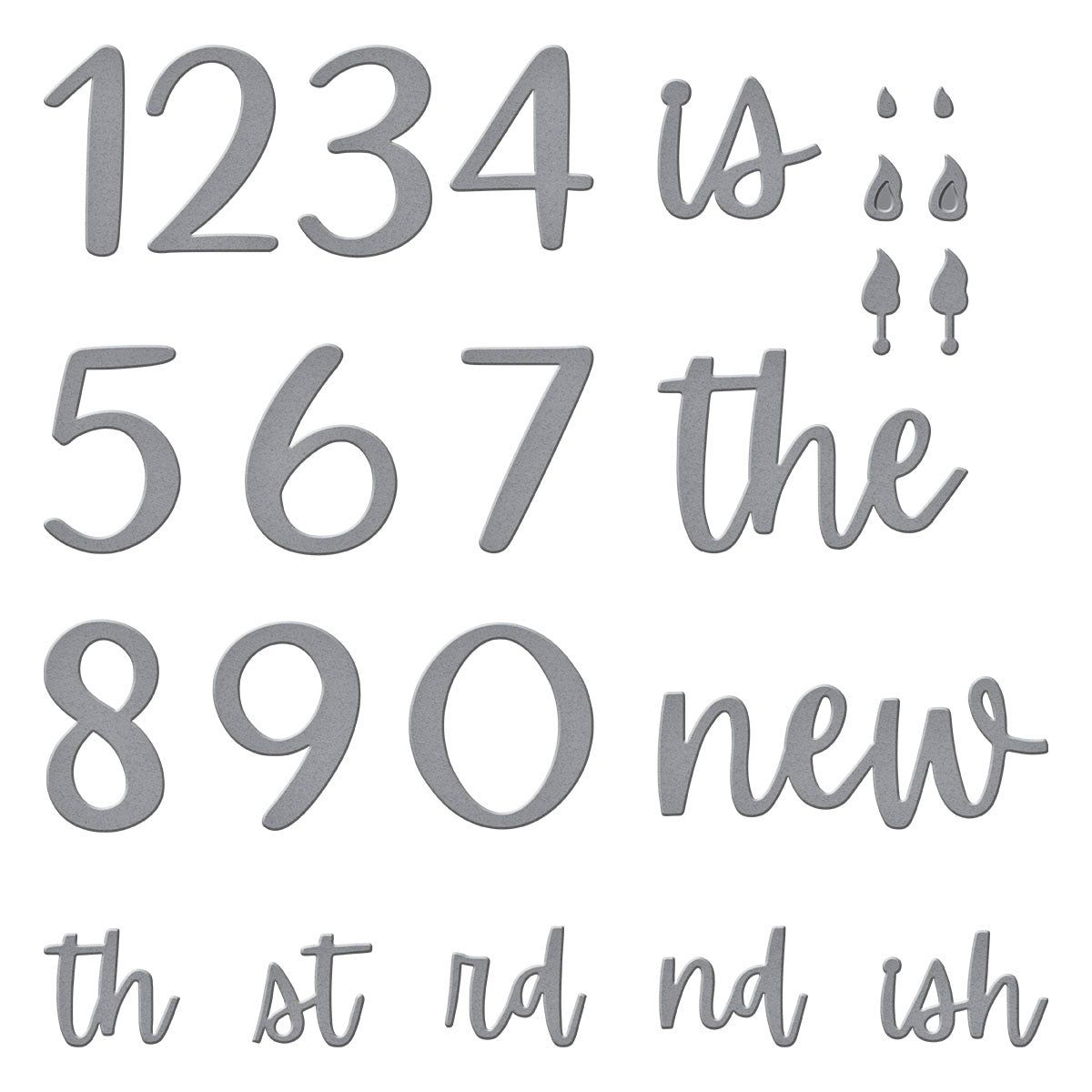 Classy Numbers Etched Dies from the Bougie Birthday Collection by Nina Boettcher - S4-1416