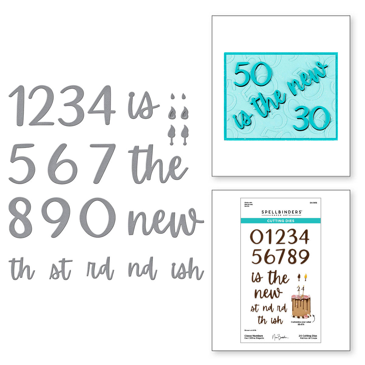 Classy Numbers Etched Dies from the Bougie Birthday Collection by Nina Boettcher - S4-1416