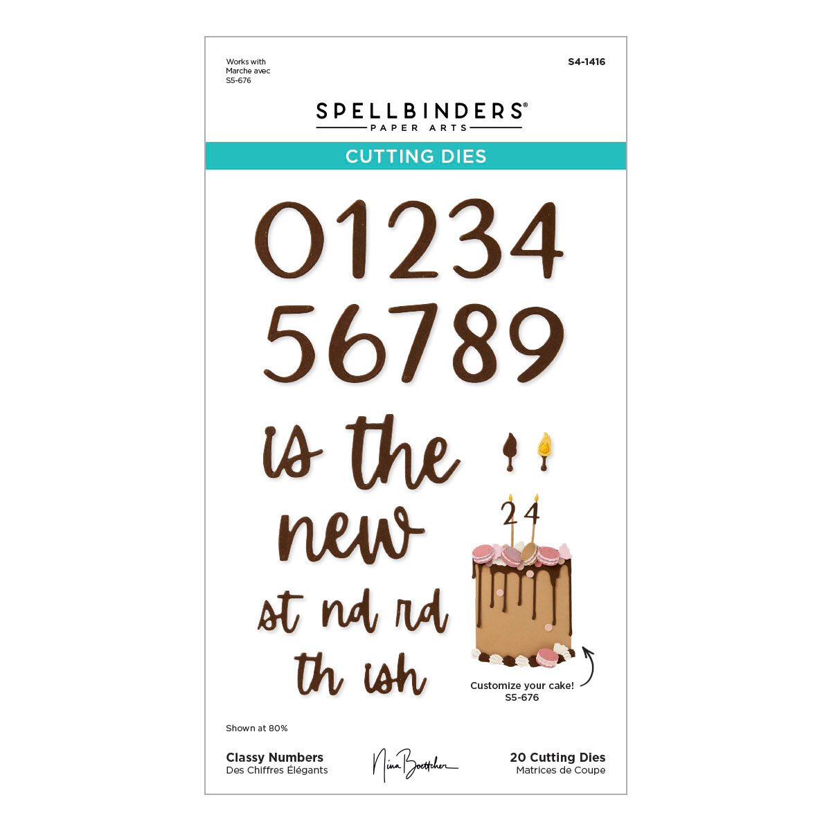 Classy Numbers Etched Dies from the Bougie Birthday Collection by Nina Boettcher - S4-1416