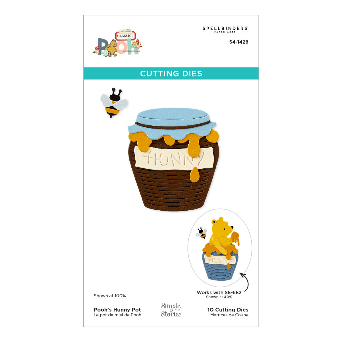 Pooh's Hunny Pot Etched Dies from the Say Cheese Classic Pooh Collection in Collaboration with Simple Stories - S4-1428