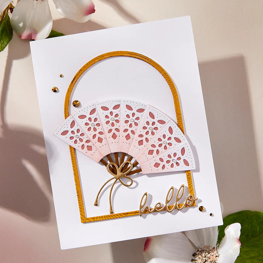 Fan & Bow Etched Dies from the Spring in Kyoto Collection by Alex Syberia Designs