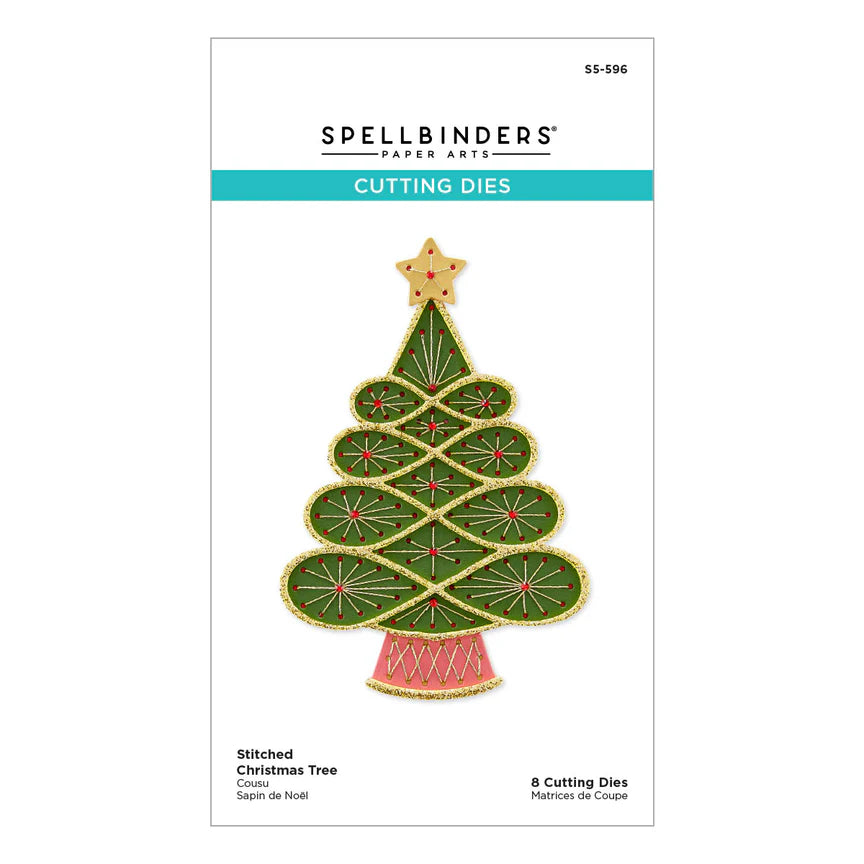Stitched Christmas Tree Etched Dies - Stitched for Christmas Collection