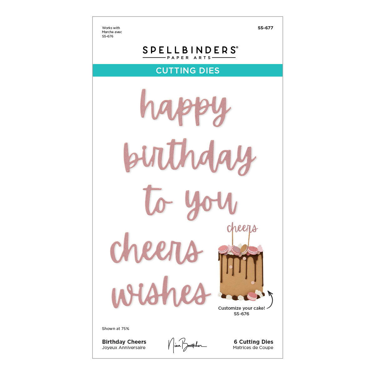 Birthday Cheers Etched Dies from the Bougie Birthday Collection by Nina Boettcher - S5-677