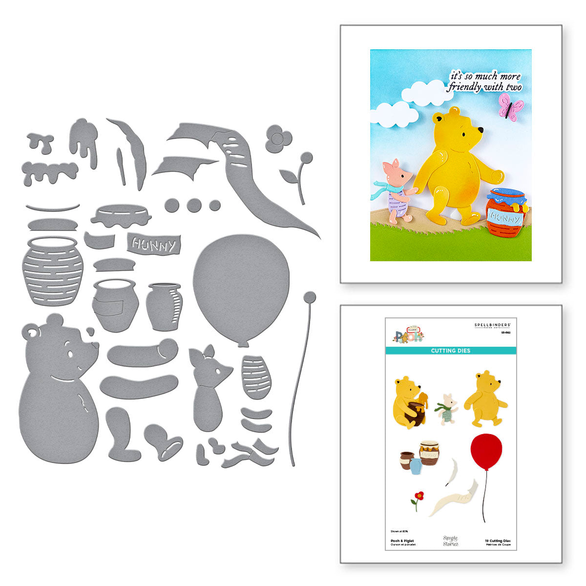 Pooh & Piglet Etched Dies from the Say Cheese Classic Pooh Collection in Collaboration with Simple Stories - S5-682