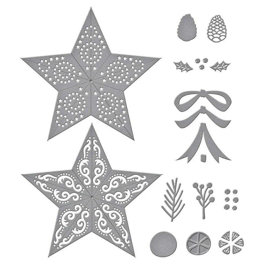 Barn Star Wreath Etched Dies - Country Christmas Collection by Annie Williams