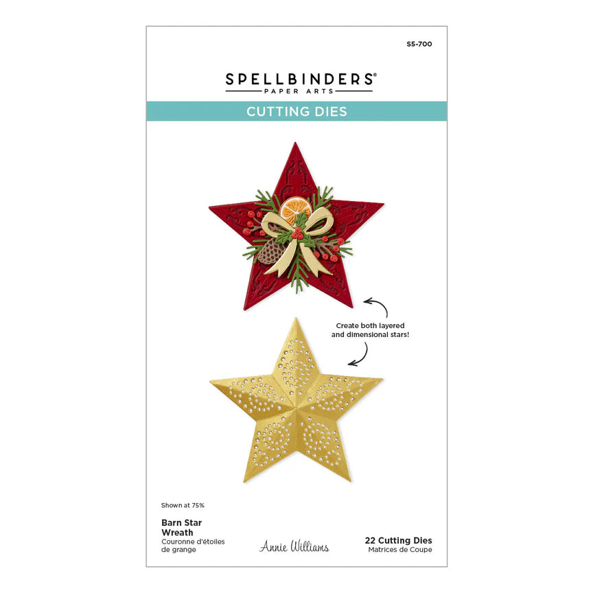Barn Star Wreath Etched Dies - Country Christmas Collection by Annie Williams