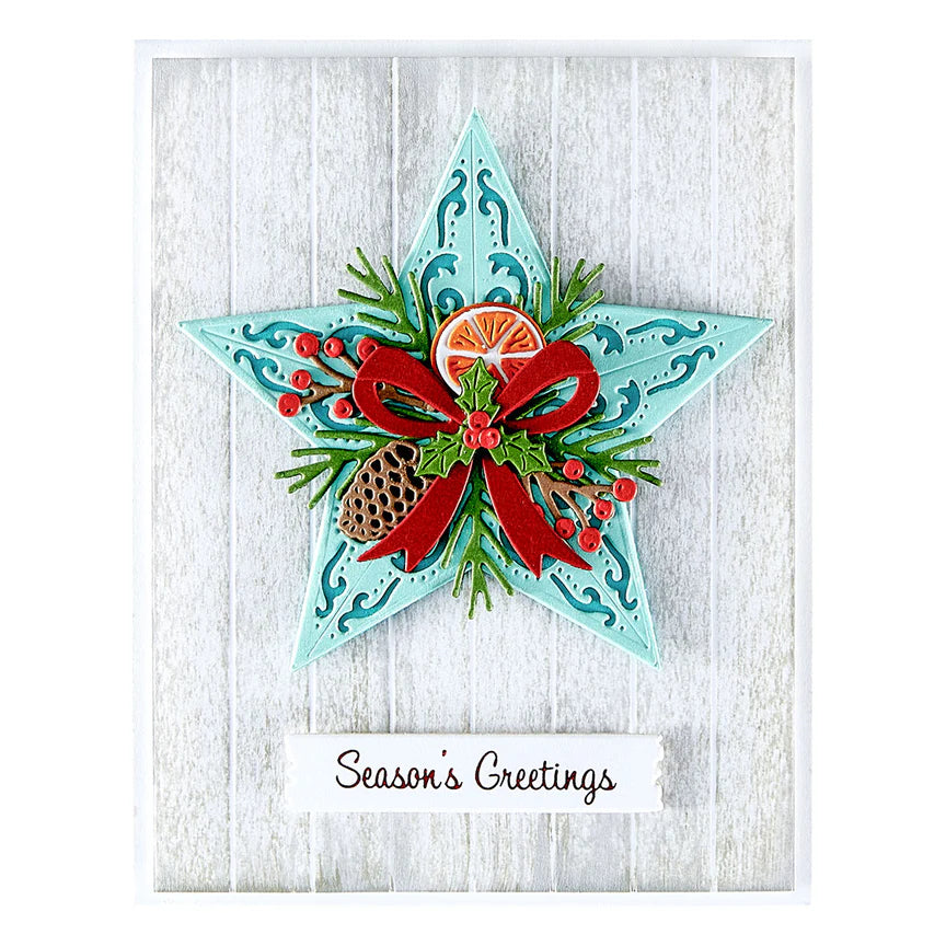 Barn Star Wreath Etched Dies - Country Christmas Collection by Annie Williams
