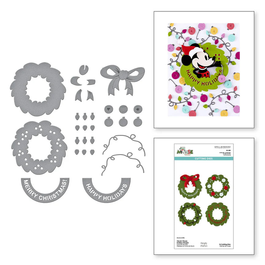 Classic Mouse Holiday Wreath Etched Dies from the Say Cheese Classic Mouse Christmas Collection
