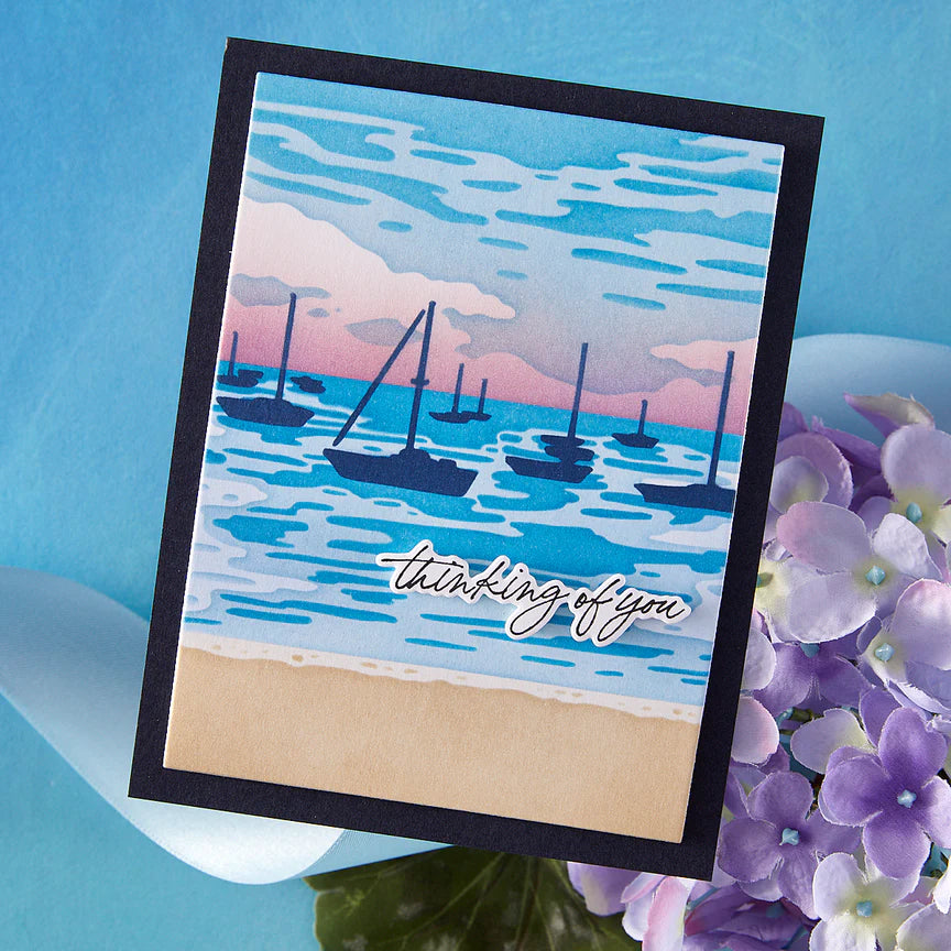 Hero Arts Color Layering Harbor Stencils - Seaside Blooms Collection
