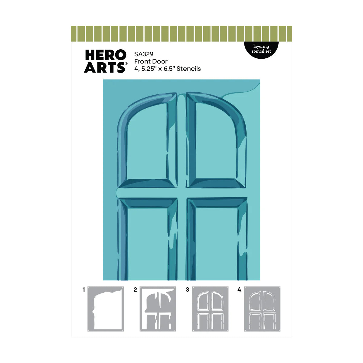 Hero Arts - Front Door Layering Stencil Set - SA329