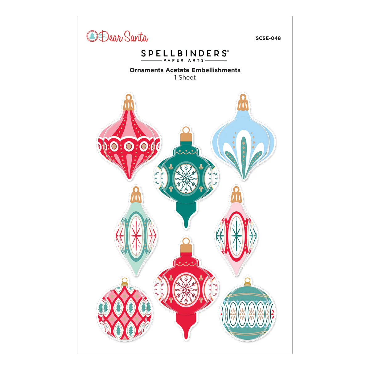 Spellbinders - Dear Santa Ornaments Dimensional Stickers - SCSE-048