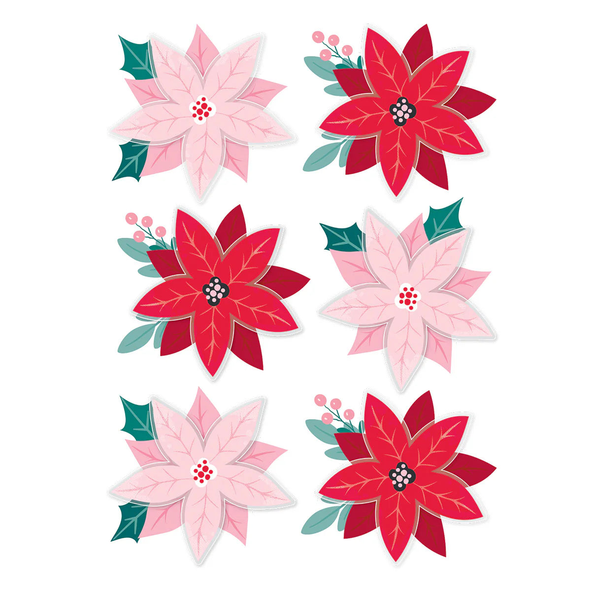 Spellbinders - Dear Santa Poinsettias Dimensional Stickers - SCSE-049