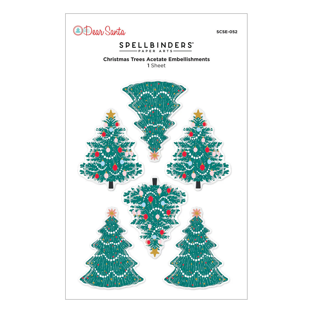 Spellbinders - Dear Santa Christmas Trees Dimensional Stickers - SCSE-052