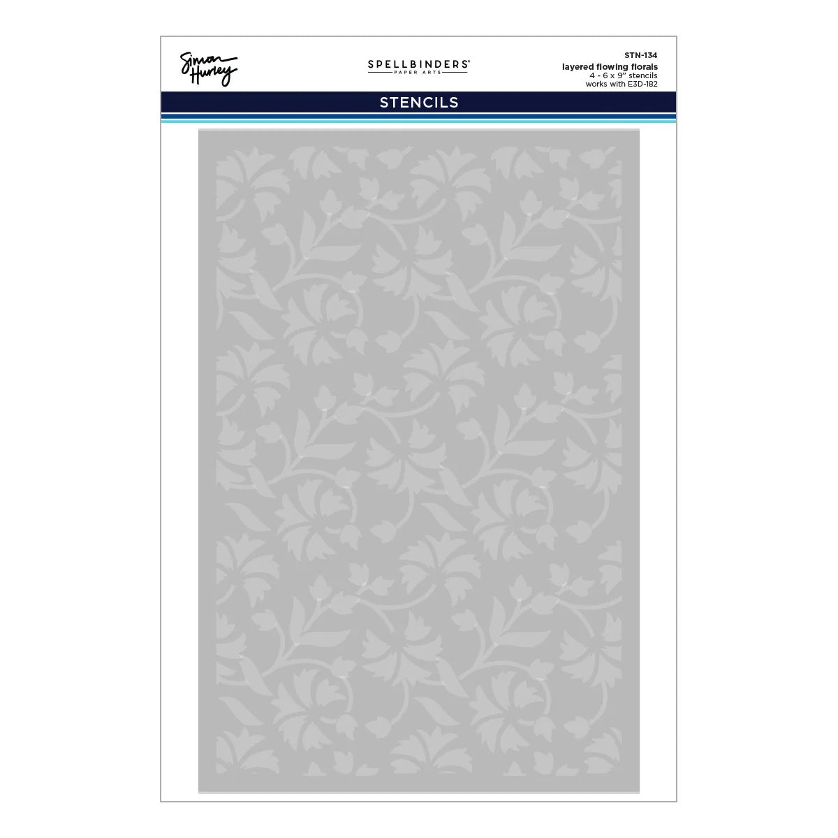 Spellbinders - Flowing Florals 3D Embossing Folder and Stencil Bundle by Simon Hurley - BD-1105
