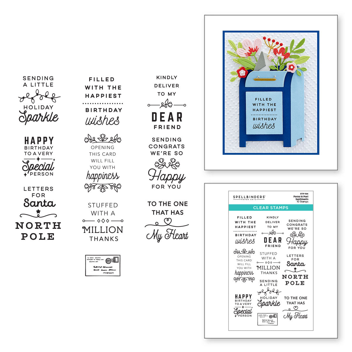 Parcel & Post Sentiments Clear Stamp Set from the Parcel & Post  Collection - STP-144