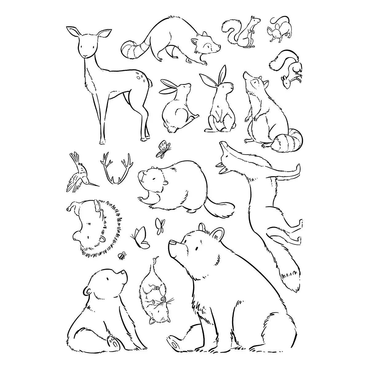 Spellbinders - Wild Friends Clear Stamp Set by Josh Griffiths Studio - STP-286