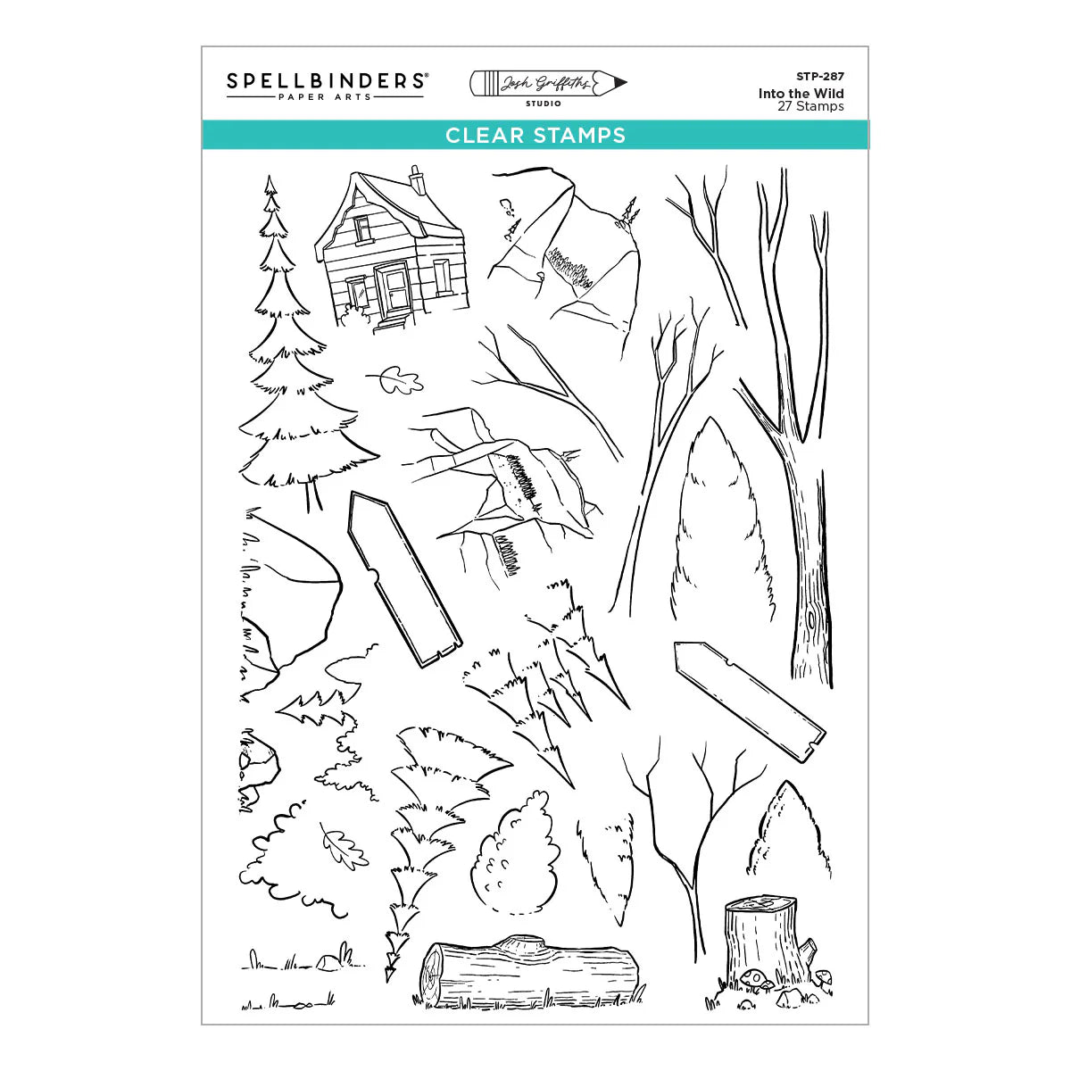 Spellbinders - Into the Wild Clear Stamp Set by Josh Griffiths Studio - STP-287