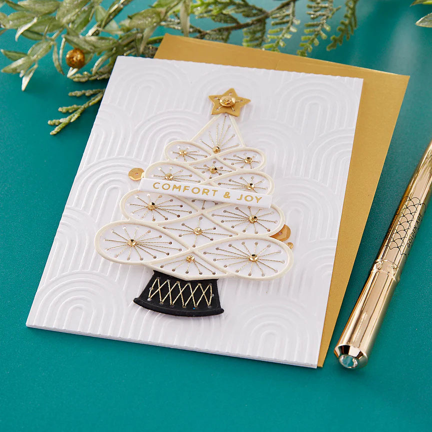 Stitched Christmas Tree Etched Dies - Stitched for Christmas Collection