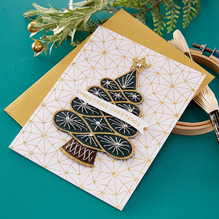 Stitched Christmas Tree Etched Dies - Stitched for Christmas Collection