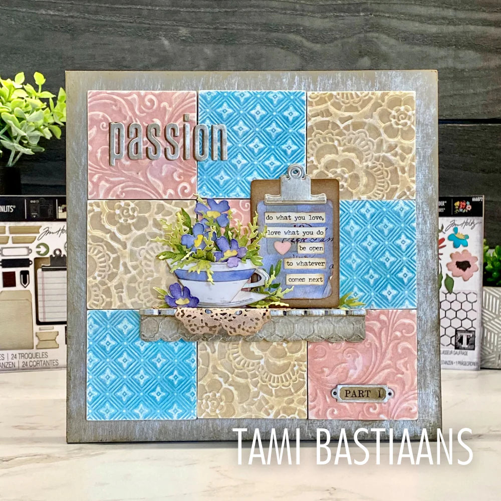 Sizzix Multi Level Textured Impressions Embossing Folder - Vault Diamonds by Tim Holtz - 666867